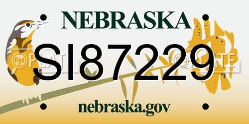 SI87229 Nebraska License Plate