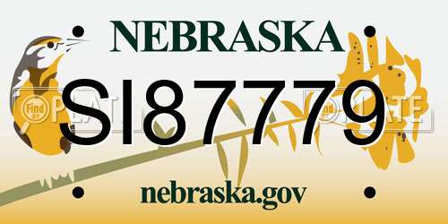 SI87779 Nebraska License Plate