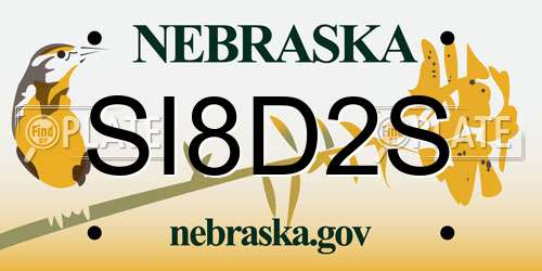 SI8D2S Nebraska License Plate
