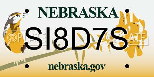 SI8D7S Nebraska License Plate