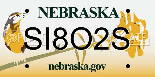 SI8O2S Nebraska License Plate
