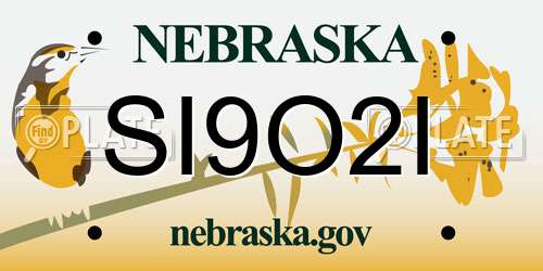 SI9O2I Nebraska License Plate
