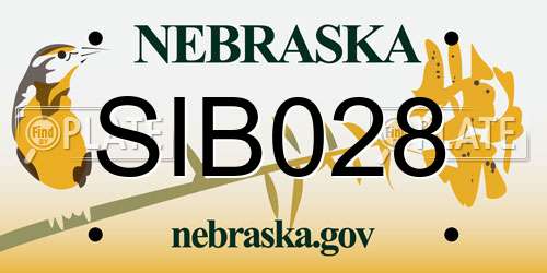 SIB028 Nebraska License Plate