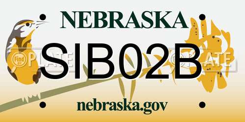 SIB02B Nebraska License Plate