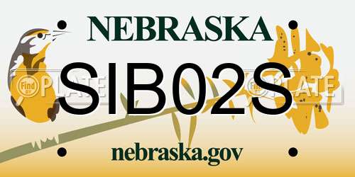 SIB02S Nebraska License Plate