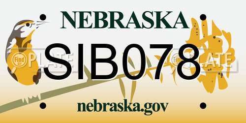 SIB078 Nebraska License Plate