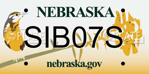 SIB07S Nebraska License Plate