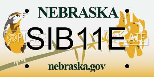 SIB11E Nebraska License Plate