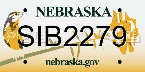 SIB2279 Nebraska License Plate