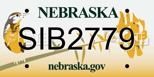 SIB2779 Nebraska License Plate