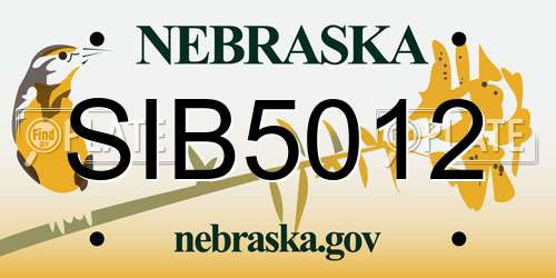 SIB5012 Nebraska License Plate