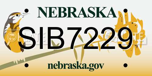 SIB7229 Nebraska License Plate