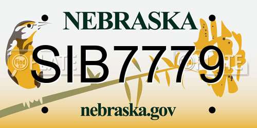 SIB7779 Nebraska License Plate