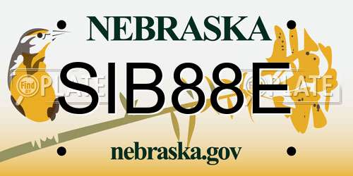 SIB88E Nebraska License Plate