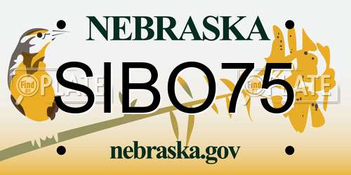 SIBO75 Nebraska License Plate