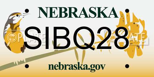 SIBQ28 Nebraska License Plate
