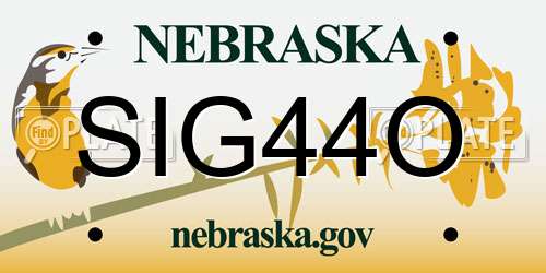 SIG44O Nebraska License Plate