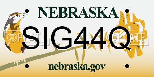 SIG44Q Nebraska License Plate