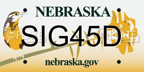 SIG45D Nebraska License Plate