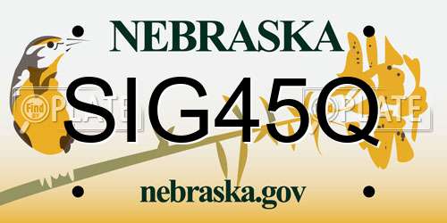 SIG45Q Nebraska License Plate