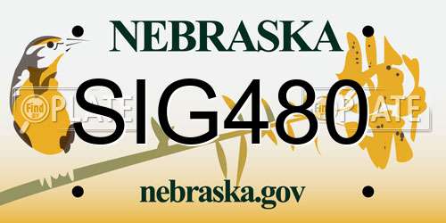 SIG480 Nebraska License Plate