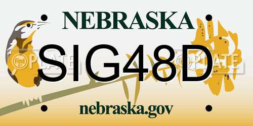 SIG48D Nebraska License Plate