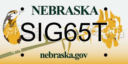 SIG65T Nebraska License Plate
