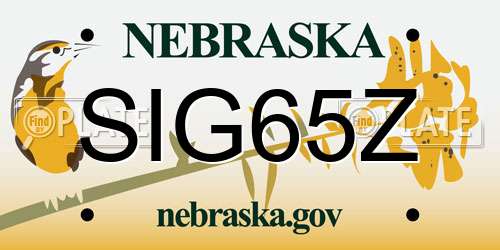 SIG65Z Nebraska License Plate