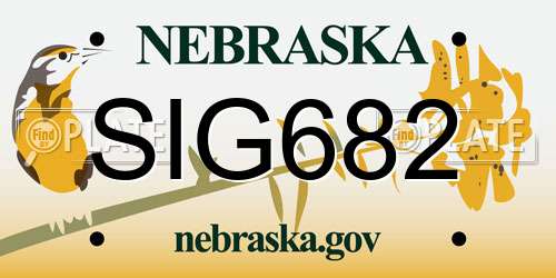 SIG682 Nebraska License Plate