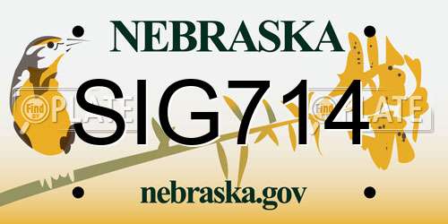 SIG714 Nebraska License Plate