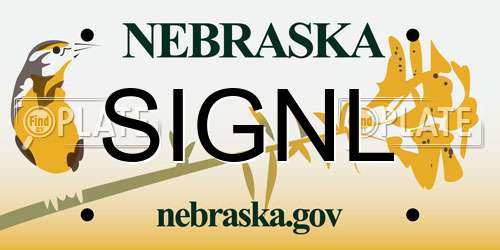 SIGNL Nebraska License Plate
