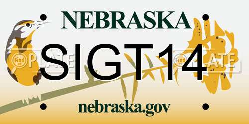 SIGT14 Nebraska License Plate