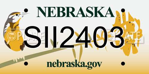 SII2403 Nebraska License Plate