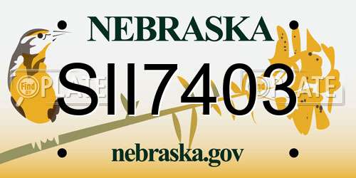 SII7403 Nebraska License Plate