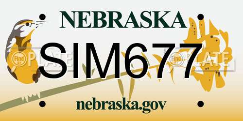 SIM677 Nebraska License Plate