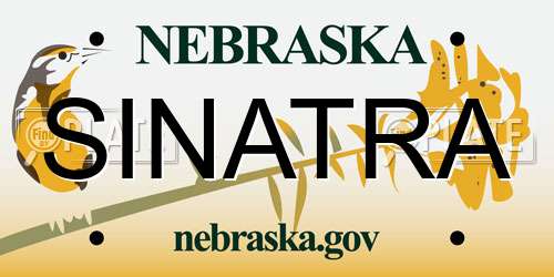 SINATRA Nebraska License Plate