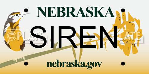 SIREN Nebraska License Plate