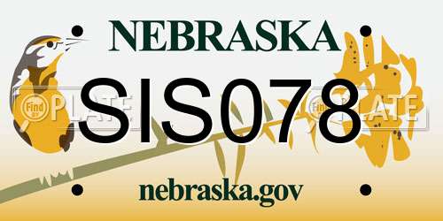 SIS078 Nebraska License Plate