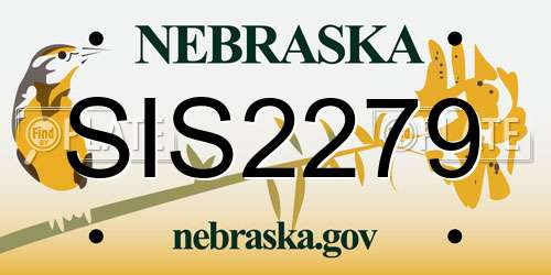 SIS2279 Nebraska License Plate