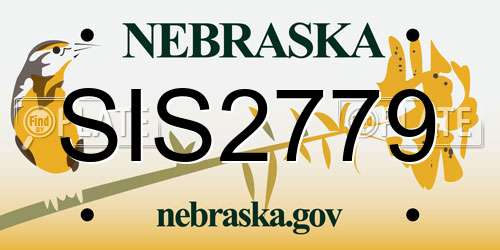 SIS2779 Nebraska License Plate