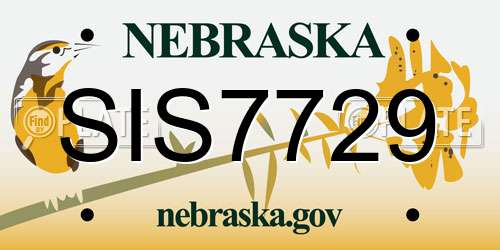 SIS7729 Nebraska License Plate