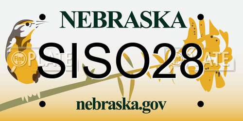 SISO28 Nebraska License Plate