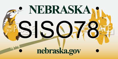 SISO78 Nebraska License Plate