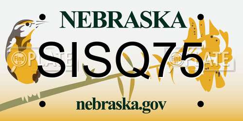 SISQ75 Nebraska License Plate