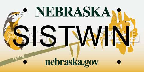 SISTWIN Nebraska License Plate