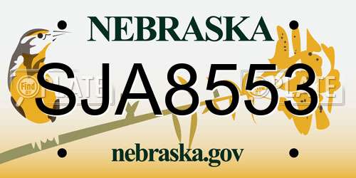 SJA8553 Nebraska License Plate