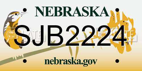 SJB2224 Nebraska License Plate