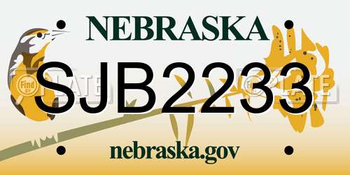SJB2233 Nebraska License Plate