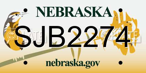 SJB2274 Nebraska License Plate