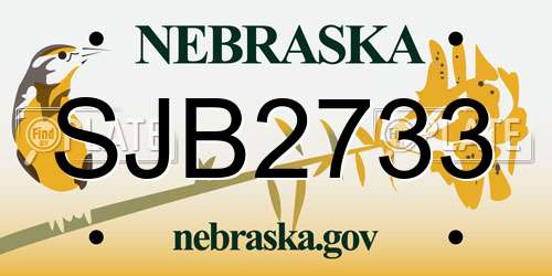 SJB2733 Nebraska License Plate